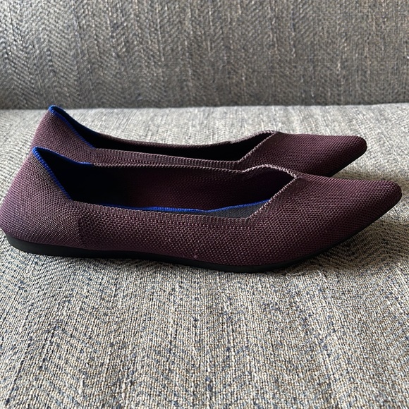 Rothy's The Point Ballet Flats Women’s Deep Purple Textile Size: 9.5 - Picture 2 of 16